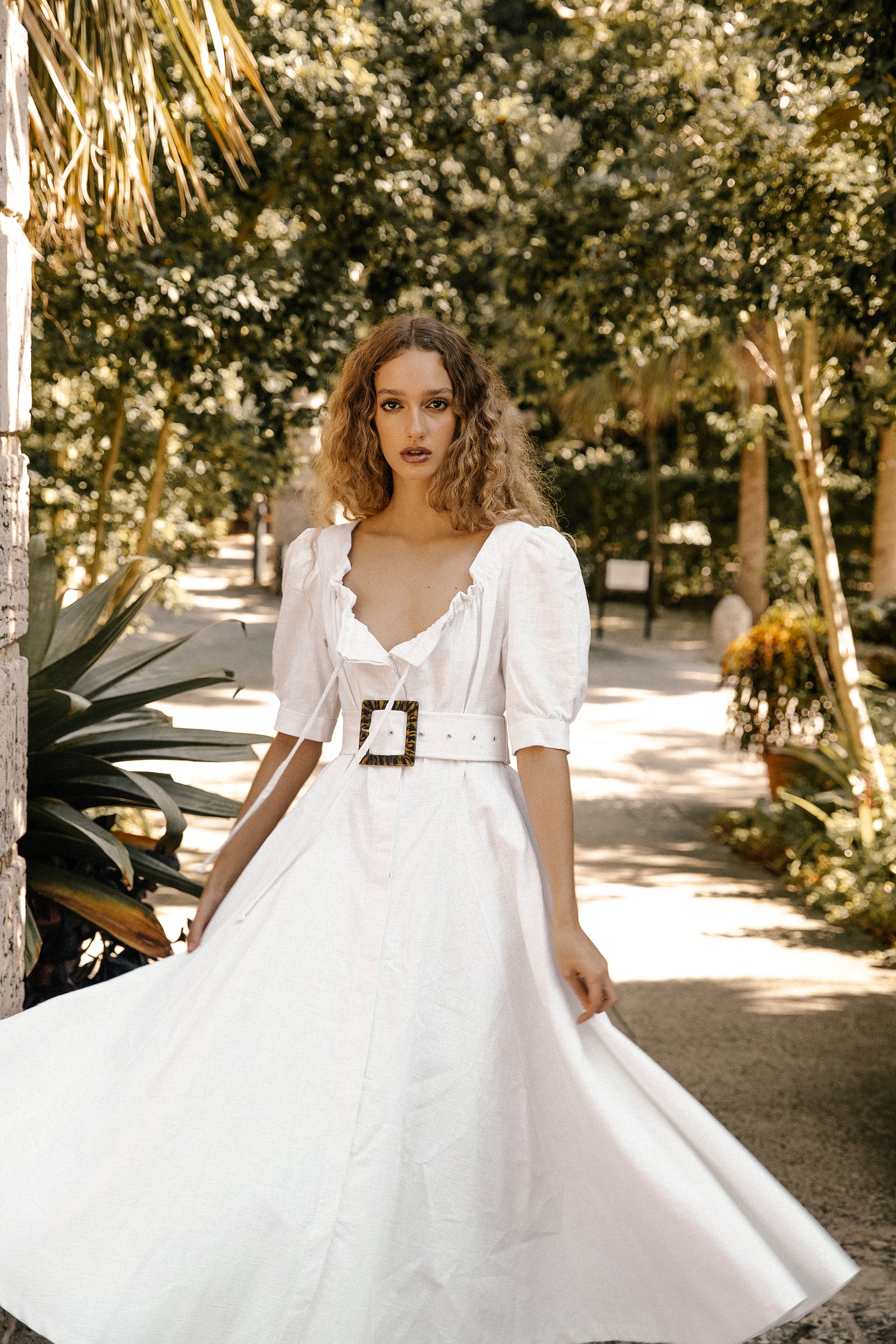 Aphrodite Dress - White Heavy Linen (Made-To-Order)