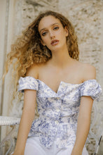 Amore Top - Blue Toile
